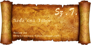 Szücsi Tibor névjegykártya