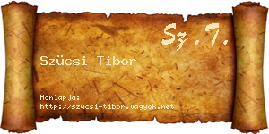 Szücsi Tibor névjegykártya